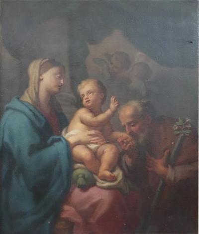 18th Century Italian Antique Oil on Canvas Painting Religious Subject