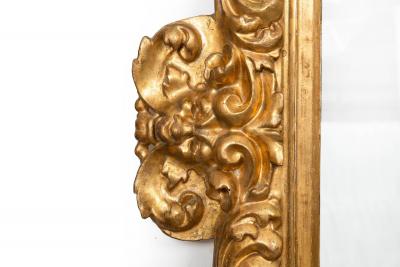 18th Century Italian Baroque Antique Carved Giltwood Wall Mirror