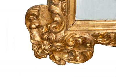 18th Century Italian Baroque Antique Carved Giltwood Wall Mirror