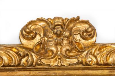 18th Century Italian Baroque Antique Carved Giltwood Wall Mirror