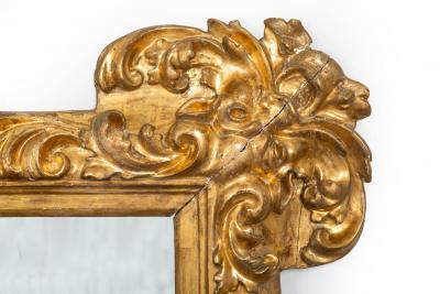 18th Century Italian Baroque Antique Carved Giltwood Wall Mirror