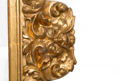18th Century Italian Baroque Antique Carved Giltwood Wall Mirror