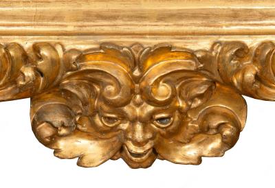 18th Century Italian Baroque Antique Carved Giltwood Wall Mirror