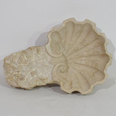 18th Century Italian Baroque Hand carved Limestone Holy Water Font or Stoup