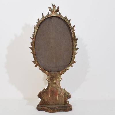 18th Century Italian Carved Giltwood Baroque Standing Mirror