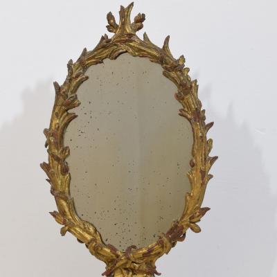 18th Century Italian Carved Giltwood Baroque Standing Mirror