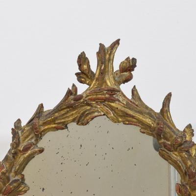 18th Century Italian Carved Giltwood Baroque Standing Mirror