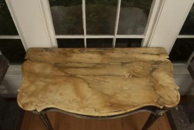 18th Century Italian Console Table Ebonized and Parcel Gilt