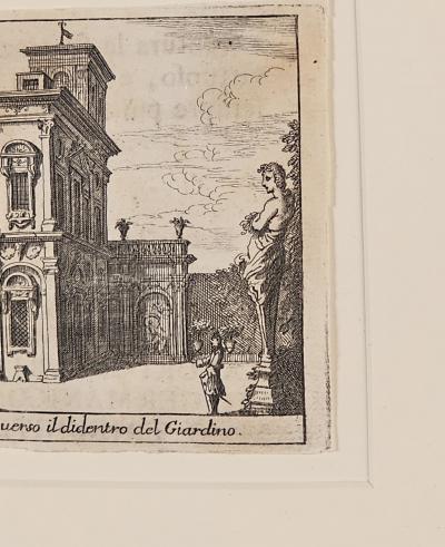 18th Century Italian Engraving View of the Palazzo at San Pietro in Montorio