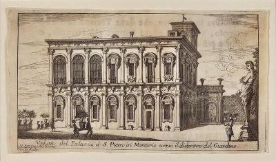 18th Century Italian Engraving View of the Palazzo at San Pietro in Montorio 