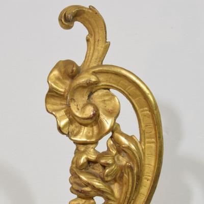 18th Century Italian Hand Carved Giltwood Baroque Curl Ornament