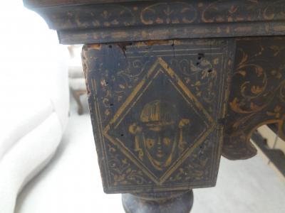 18th Century Italian Louis XIV Ebonized Center Table