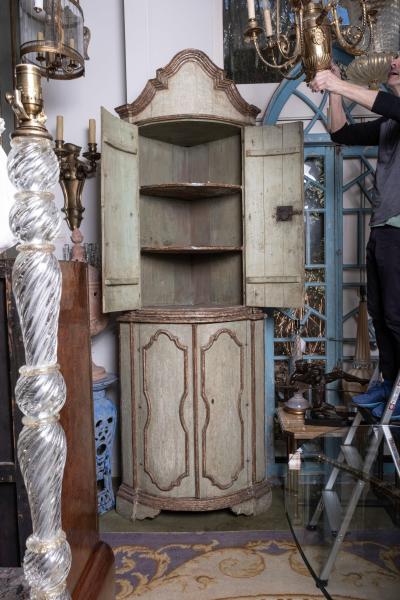 18th Century Italian Painted Corner Cabinet