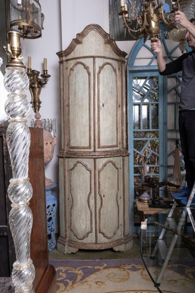 18th Century Italian Painted Corner Cabinet