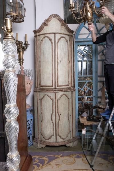 18th Century Italian Painted Corner Cabinet