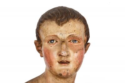 18th Century Italian Polychromed Nearly Life Size Santos Sculpture