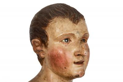 18th Century Italian Polychromed Nearly Life Size Santos Sculpture