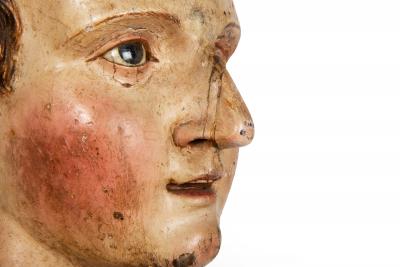 18th Century Italian Polychromed Nearly Life Size Santos Sculpture