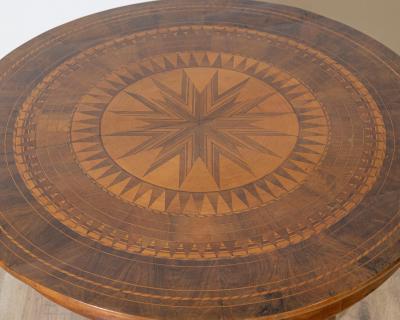 18th Century Italian Sorrento Center Table with Inlaid Starburst Top