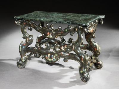 18th Century Italian Venice Polycromatic Painted Decorated Console Table