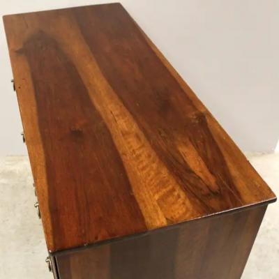 18th Century Italian Walnut Two Drawer Commode with Tapered Legs