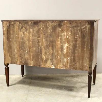 18th Century Italian Walnut Two Drawer Commode with Tapered Legs