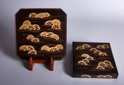 18th Century Japanese Lacquer Writing Box and Tray Set