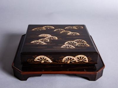 18th Century Japanese Lacquer Writing Box and Tray Set