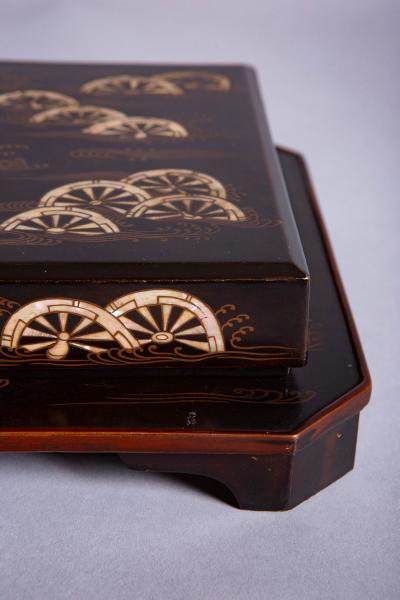 18th Century Japanese Lacquer Writing Box and Tray Set