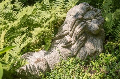18th Century Japanese Stone Lion Garden Sculpture