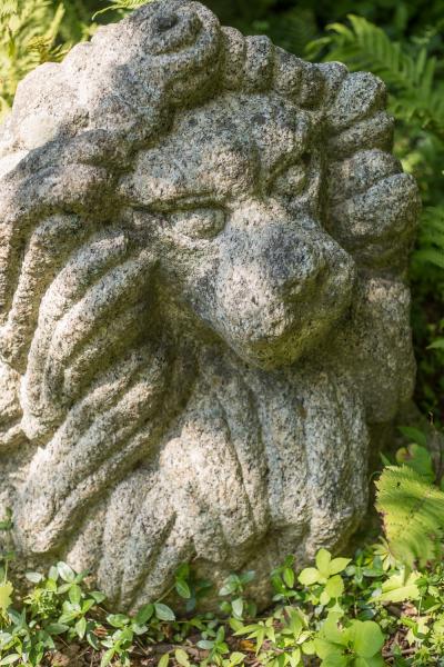 18th Century Japanese Stone Lion Garden Sculpture