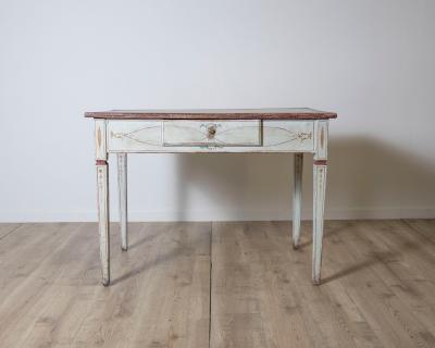 18th Century Lacquered Tuscan Desk Table with Hand Painted Decoration