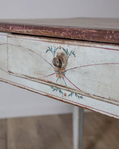 18th Century Lacquered Tuscan Desk Table with Hand Painted Decoration