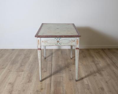 18th Century Lacquered Tuscan Desk Table with Hand Painted Decoration