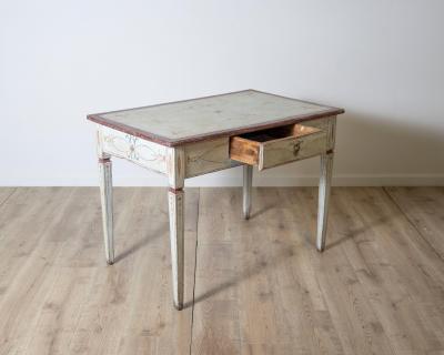 18th Century Lacquered Tuscan Desk Table with Hand Painted Decoration