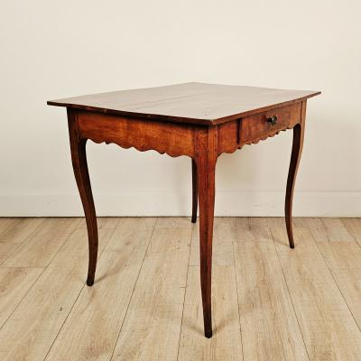 18th Century Louis XV Cherry Side Table with Drawer
