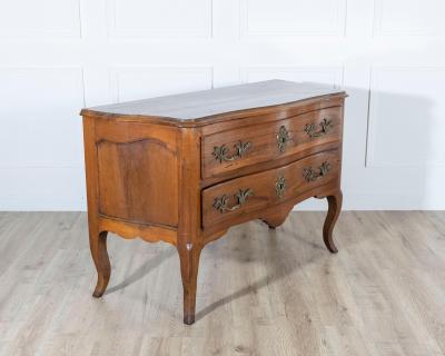 18th Century Louis XV Walnut Commode with Serpentine Front and Bronze Hardware