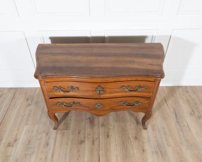 18th Century Louis XV Walnut Commode with Serpentine Front and Bronze Hardware