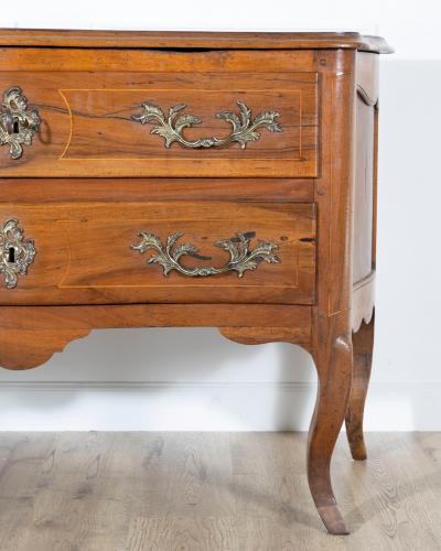 18th Century Louis XV Walnut Commode with Serpentine Front and Bronze Hardware