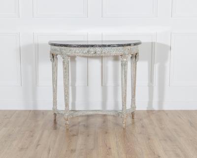 18th Century Louis XVI Period Console Table with Original Saint Anne Marble Top