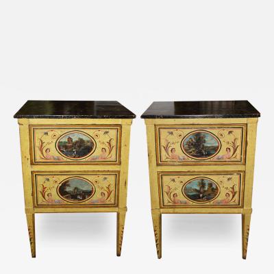 18th Century Neoclassical Luccan Louis XVI Polychrome Bedside Table
