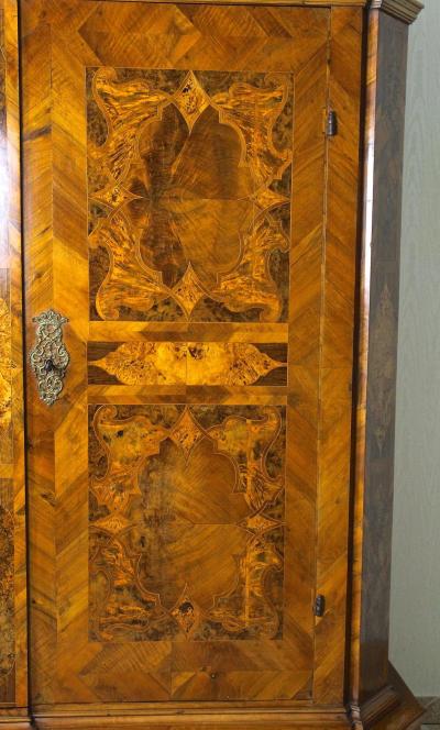 18th Century Nutwood Baroque Cabinet With Inlay Works Austria ca 1770
