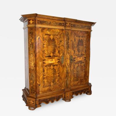 18th Century Nutwood Baroque Cabinet With Inlay Works Austria ca 1770