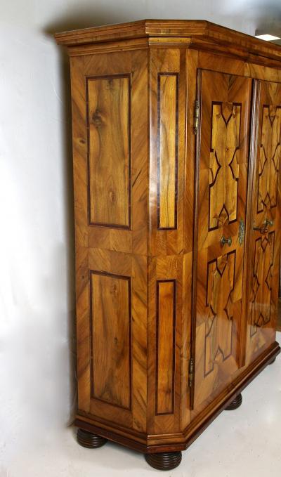 18th Century Nutwood Baroque Cabinet With Inlay Works Austria ca 1780