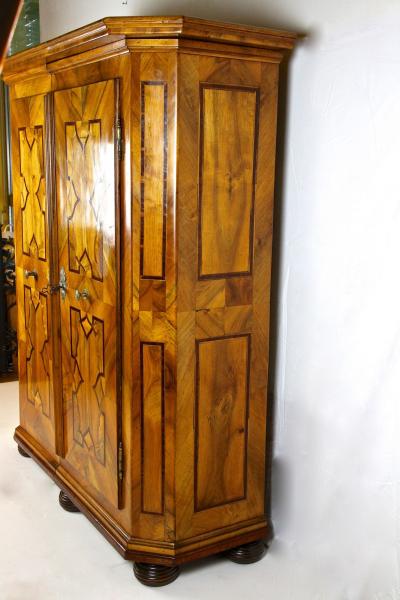 18th Century Nutwood Baroque Cabinet With Inlay Works Austria ca 1780