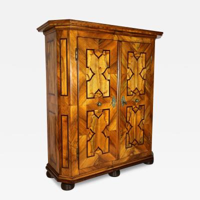 18th Century Nutwood Baroque Cabinet With Inlay Works Austria ca 1780