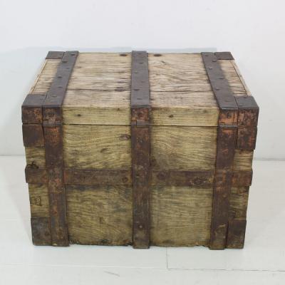 18th Century Oak French Silver Chest Strongbox