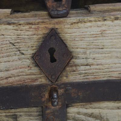 18th Century Oak French Silver Chest Strongbox