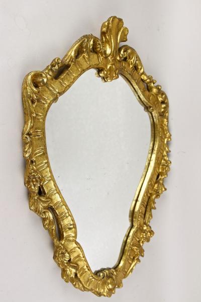 18th Century Oval Gilt Baroque Wall Mirror Handcarved Italy ca 1790