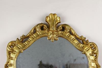18th Century Oval Gilt Baroque Wall Mirror Handcarved Italy ca 1790